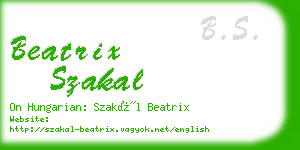 beatrix szakal business card